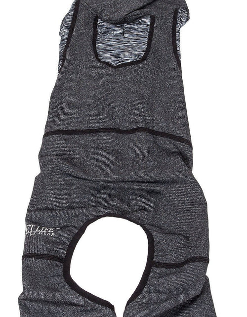 Load image into Gallery viewer, Pet Life ® Active 'Pawsterity' Mediumweight 4-Way-Stretch Yoga Fitness Dog Tracksuit Hoodie
