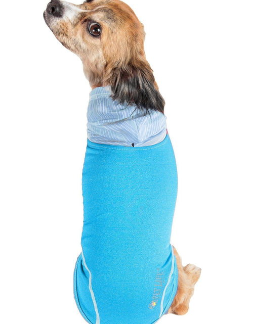 Load image into Gallery viewer, Pet Life ® Active 'Pull-Rover' 4-Way Stretch Sleeveless Fitness Yoga Dog T-Shirt Hoodie
