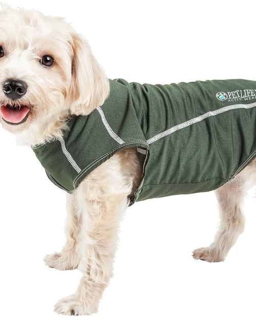 Load image into Gallery viewer, Pet Life ®  Active 'Racerbark' 4-Way-Stretch Yoga Fitness Dog T-Shirt Tank Top
