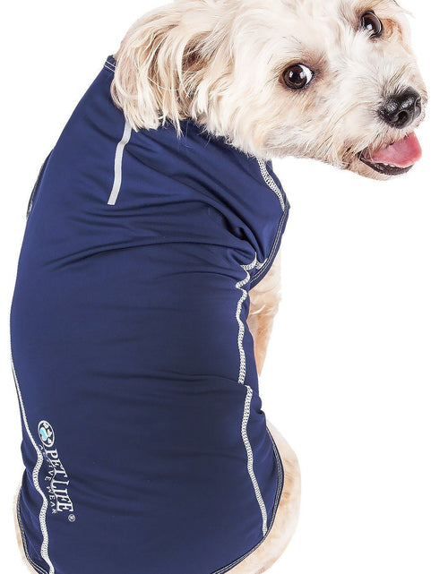 Load image into Gallery viewer, Pet Life ®  Active 'Racerbark' 4-Way-Stretch Yoga Fitness Dog T-Shirt Tank Top
