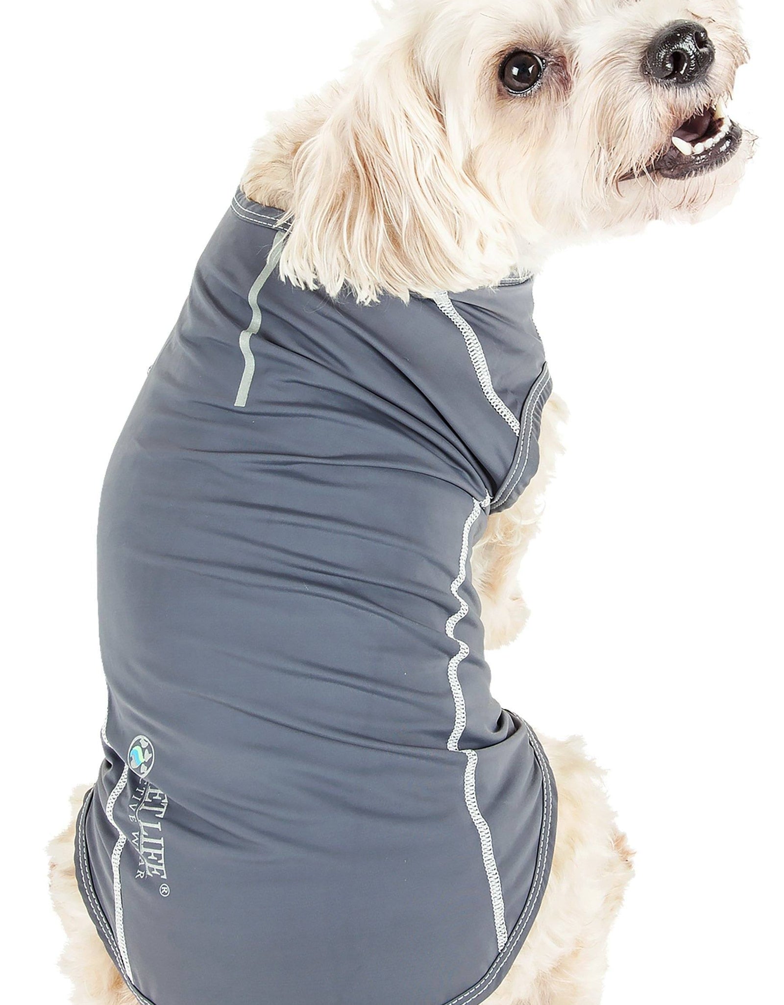 Pet Life ®  Active 'Racerbark' 4-Way-Stretch Yoga Fitness Dog T-Shirt Tank Top