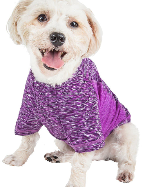 Load image into Gallery viewer, Pet Life ® Active 'Warf Speed' Heathered Ultra-Stretch Yoga Fitness Dog T-Shirt
