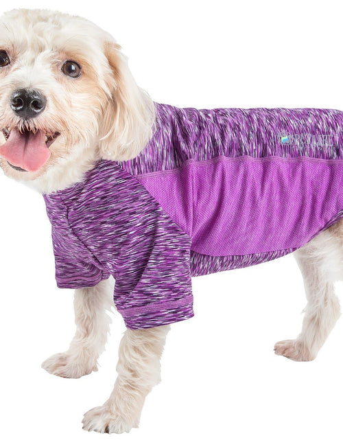 Load image into Gallery viewer, Pet Life ® Active 'Warf Speed' Heathered Ultra-Stretch Yoga Fitness Dog T-Shirt
