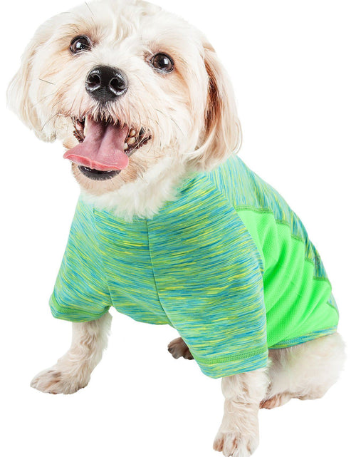 Load image into Gallery viewer, Pet Life ® Active 'Warf Speed' Heathered Ultra-Stretch Yoga Fitness Dog T-Shirt
