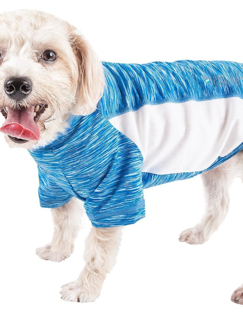 Load image into Gallery viewer, Pet Life ® Active 'Warf Speed' Heathered Ultra-Stretch Yoga Fitness Dog T-Shirt
