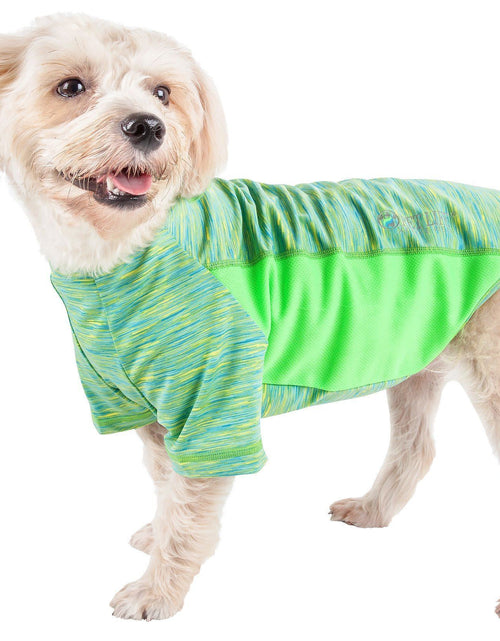 Load image into Gallery viewer, Pet Life ® Active 'Warf Speed' Heathered Ultra-Stretch Yoga Fitness Dog T-Shirt
