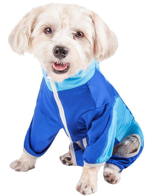 Load image into Gallery viewer, Pet Life ® Active 'Warm-Pup' Stretchy and Quick-Drying Fitness Dog Yoga Warm-Up Tracksuit
