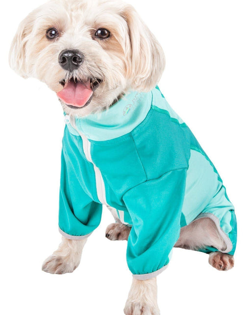 Load image into Gallery viewer, Pet Life ® Active 'Warm-Pup' Stretchy and Quick-Drying Fitness Dog Yoga Warm-Up Tracksuit
