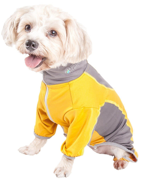 Load image into Gallery viewer, Pet Life ® Active 'Warm-Pup' Stretchy and Quick-Drying Fitness Dog Yoga Warm-Up Tracksuit
