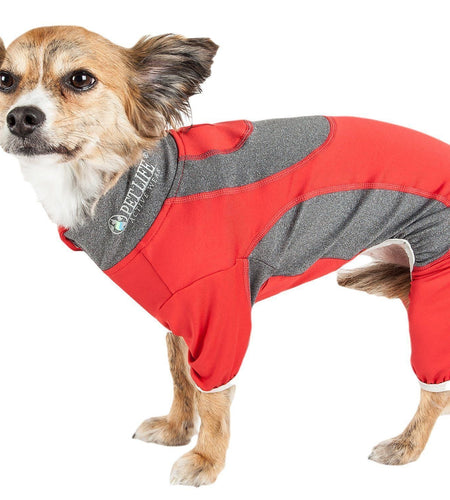 Pet Life ® Active 'Warm-Pup' Stretchy and Quick-Drying Fitness Dog Yoga Warm-Up Tracksuit
