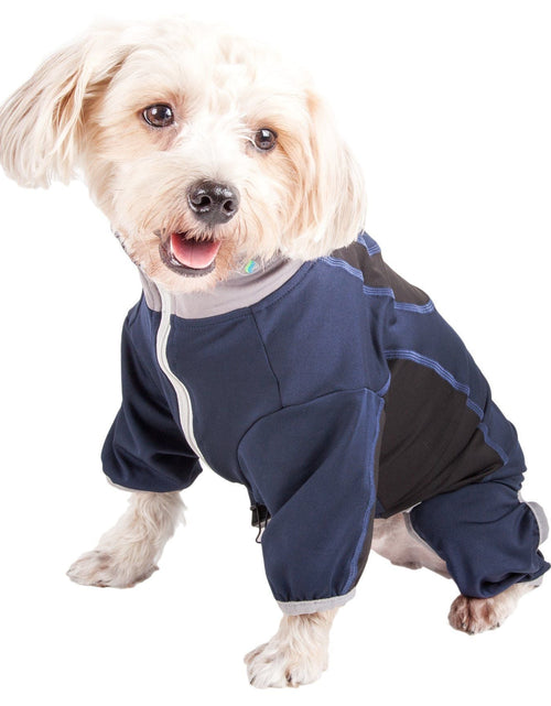 Load image into Gallery viewer, Pet Life ® Active 'Warm-Pup' Stretchy and Quick-Drying Fitness Dog Yoga Warm-Up Tracksuit

