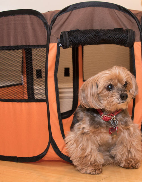 Load image into Gallery viewer, Pet Life ® 'All-Terrain' Lightweight Easy Folding Wire-Framed Collapsible Travel Pet Dog Playpen crate
