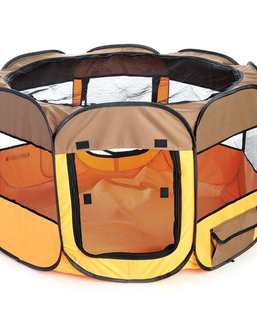 Load image into Gallery viewer, Pet Life ® 'All-Terrain' Lightweight Easy Folding Wire-Framed Collapsible Travel Pet Dog Playpen crate
