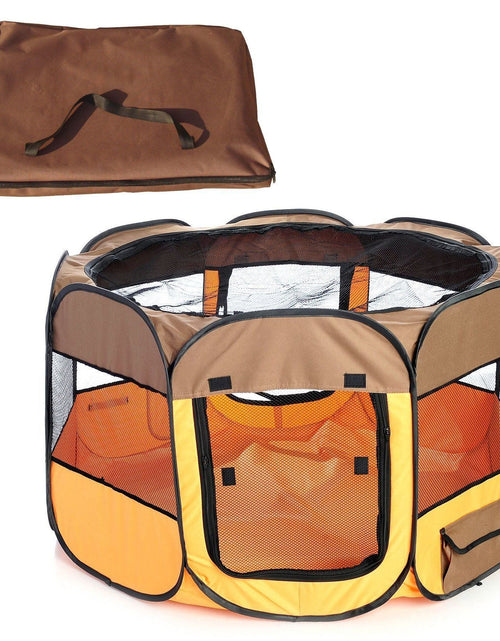 Load image into Gallery viewer, Pet Life ® 'All-Terrain' Lightweight Easy Folding Wire-Framed Collapsible Travel Pet Dog Playpen crate
