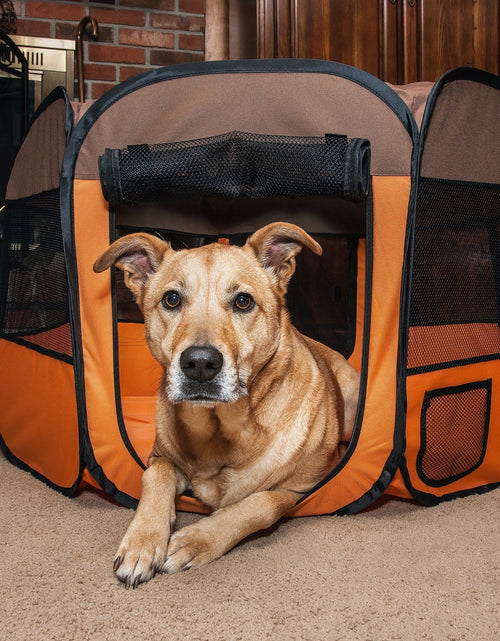 Load image into Gallery viewer, Pet Life ® 'All-Terrain' Lightweight Easy Folding Wire-Framed Collapsible Travel Pet Dog Playpen crate
