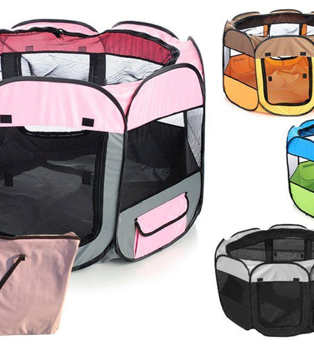 Pet Life ® 'All-Terrain' Lightweight Easy Folding Wire-Framed Collapsible Travel Pet Dog Playpen crate