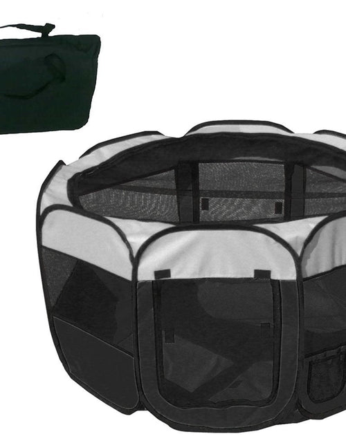 Load image into Gallery viewer, Pet Life ® 'All-Terrain' Lightweight Easy Folding Wire-Framed Collapsible Travel Pet Dog Playpen crate
