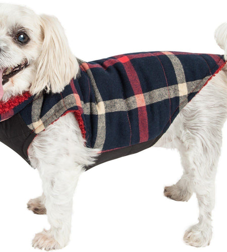 Pet Life ®  'Allegiance' Classical Insulated Plaid Fashion Dog Jacket