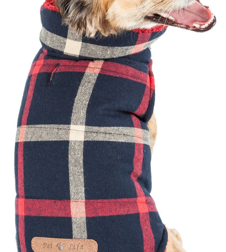 Pet Life ®  'Allegiance' Classical Insulated Plaid Fashion Dog Jacket