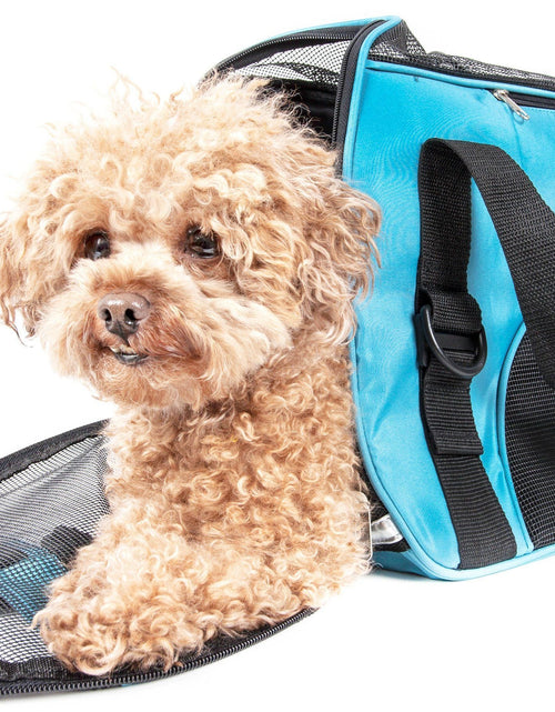 Load image into Gallery viewer, Pet Life ® 'Altitude Force' Airline Approved Sporty Zippered Folding Fashion Pet Dog Carrier
