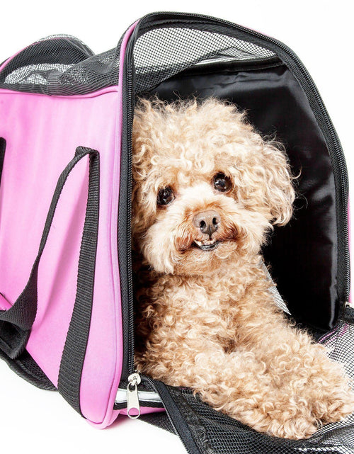 Load image into Gallery viewer, Pet Life ® 'Altitude Force' Airline Approved Sporty Zippered Folding Fashion Pet Dog Carrier

