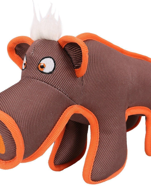 Load image into Gallery viewer, Pet Life ® 'Dura-Chew' Plush Animal Nylon Squeaker Dog Toy
