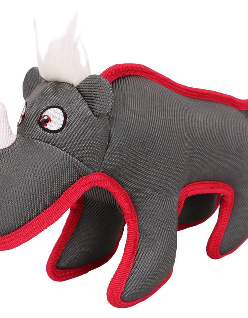 Load image into Gallery viewer, Pet Life ® 'Dura-Chew' Plush Animal Nylon Squeaker Dog Toy
