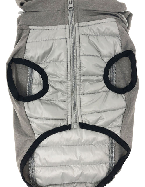 Load image into Gallery viewer, Pet Life ® 'Apex' Lightweight Hybrid 4-Season Stretch and Quick-Dry Dog Coat w/ Pop out Hood
