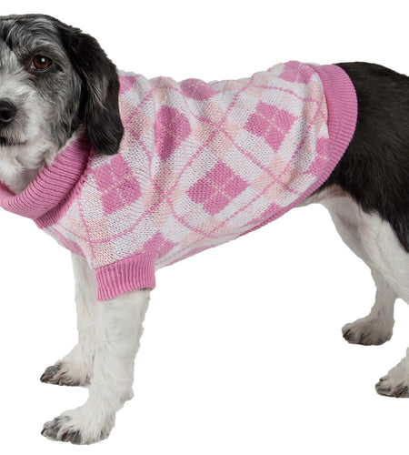 Pet Life ® 'Argyle Style' Ribbed Knitted Fashion Designer Dog Sweater