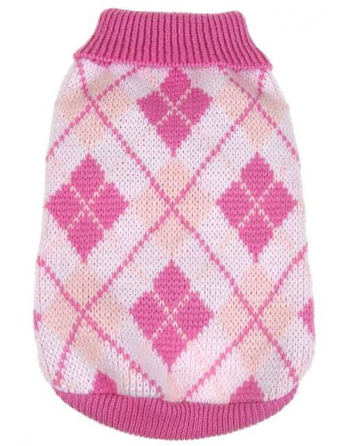 Load image into Gallery viewer, Pet Life ® 'Argyle Style' Ribbed Knitted Fashion Designer Dog Sweater
