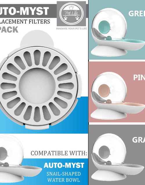 Load image into Gallery viewer, Pet Life ® 'Auto-Myst' 2-in-1 Filtered Water Dispenser and Food Bowl - Replacement Filters - 6 Pack

