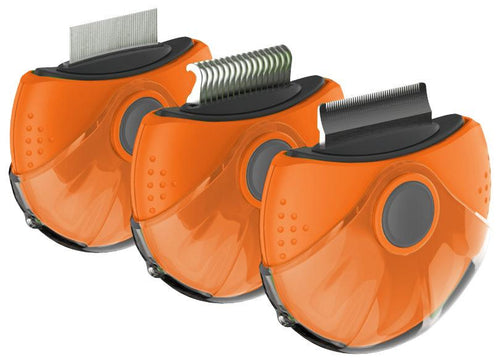 Load image into Gallery viewer, Pet Life ® 'Axler' Triple Rotating Rake Deshedder and Dematting Grooming Pet Comb
