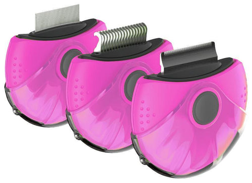 Load image into Gallery viewer, Pet Life ® 'Axler' Triple Rotating Rake Deshedder and Dematting Grooming Pet Comb
