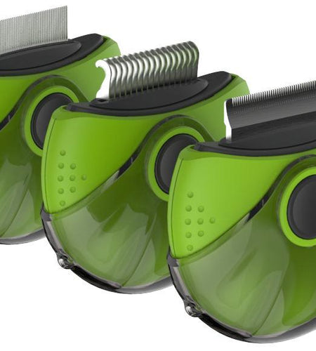 Pet Life ® 'Axler' Triple Rotating Rake Deshedder and Dematting Grooming Pet Comb