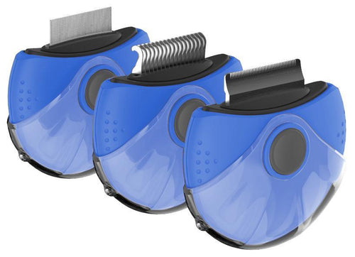 Load image into Gallery viewer, Pet Life ® 'Axler' Triple Rotating Rake Deshedder and Dematting Grooming Pet Comb
