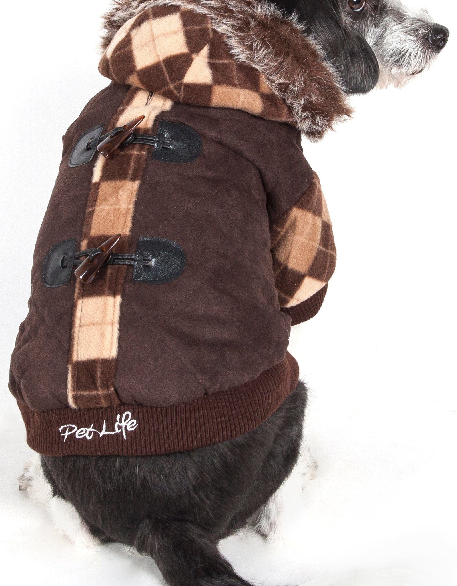 Pet Life ® 'Aygyle Style' 3M Insulated Designer Patterned Suede Dog Coat w/ Removable Hood