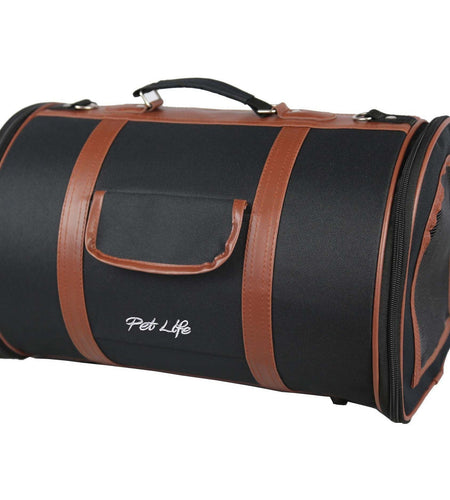 Pet Life ® 'Bark Avenue' Cylindrical Airline Approved Fashion Designer Posh Pet Dog Carrier
