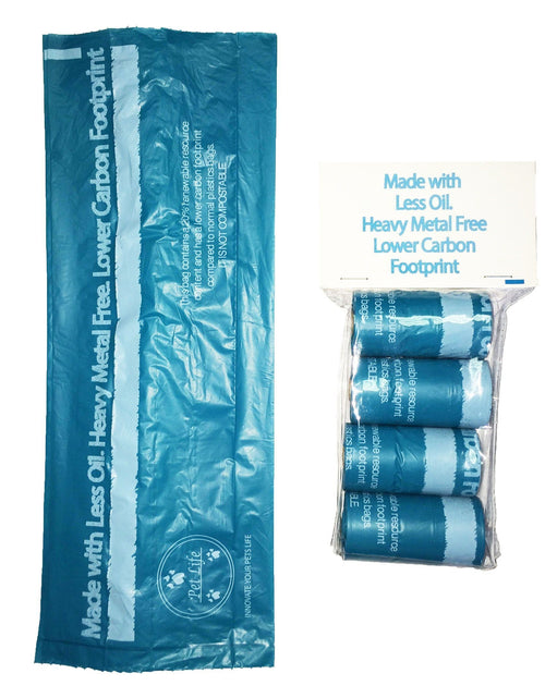 Load image into Gallery viewer, Pet Life ® 'Bio-Hybrid' 100% Recyclable Thermoplastic and Polyethylene Carbon Reduced Eco-Friendly Pet Cat Dog Waste Bags from Renewable Thermoplastic Starch - Dispenser and 2 Pack of Rolls
