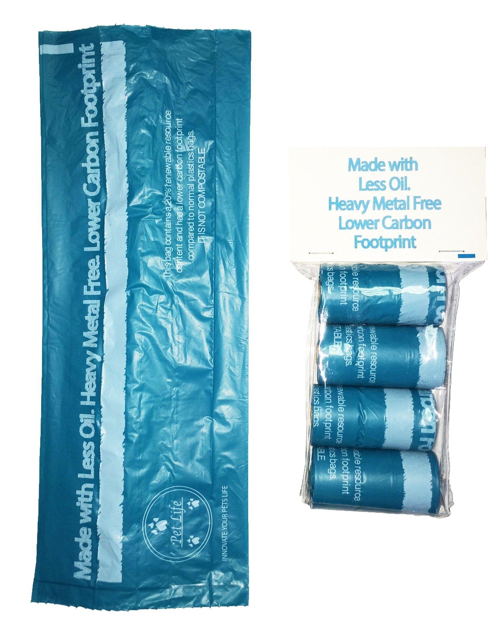 Pet Life ® 'Bio-Hybrid' 100% Recyclable Thermoplastic and Polyethylene Carbon Reduced Eco-Friendly Pet Cat Dog Waste Bags from Renewable Thermoplastic Starch - Dispenser and 2 Pack of Rolls