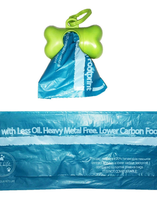 Load image into Gallery viewer, Pet Life ® 'Bio-Hybrid' 100% Recyclable Thermoplastic and Polyethylene Carbon Reduced Eco-Friendly Pet Cat Dog Waste Bags from Renewable Thermoplastic Starch - Dispenser and 2 Pack of Rolls
