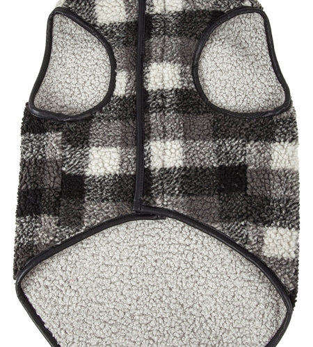 Pet Life ®  'Black Boxer' Classical Fashion Insulated Plaid Dog Coat
