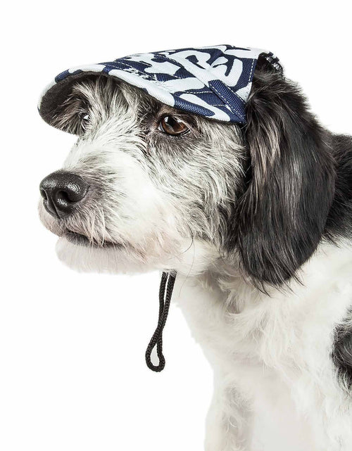 Load image into Gallery viewer, Pet Life ®  'Bone Cappa' Graffiti Sculptured Uv Protectant Adjustable Fashion Dog Hat Cap

