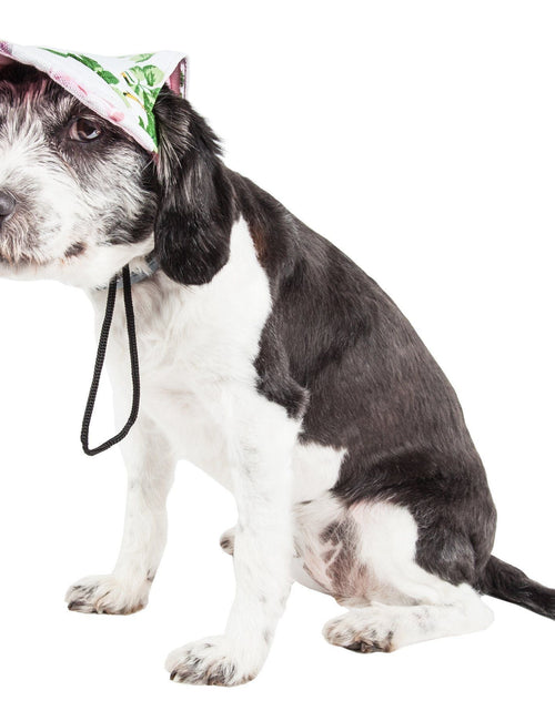 Load image into Gallery viewer, Pet Life ®  'Botanic Bark' Floral Uv Protectant Adjustable Fashion Dog Hat Cap
