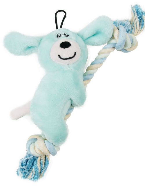 Load image into Gallery viewer, Pet Life ® 'Broom-Lick' Plush and Jute Rope Squeaking Newborn Cat and Dog Toy
