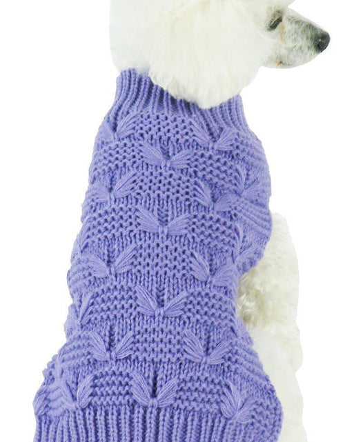 Load image into Gallery viewer, Pet Life ® Butterfly Stitched Heavy Cable Knitted Fashion Turtle Neck Dog Sweater
