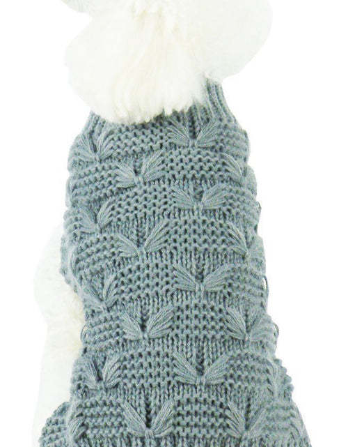 Load image into Gallery viewer, Pet Life ® Butterfly Stitched Heavy Cable Knitted Fashion Turtle Neck Dog Sweater
