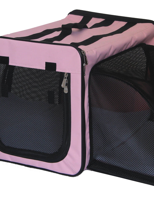Load image into Gallery viewer, Pet Life ® 'Capacious' Dual-Sided Expandable Spacious Wire Folding Collapsible Lightweight Pet Dog Crate Carrier House
