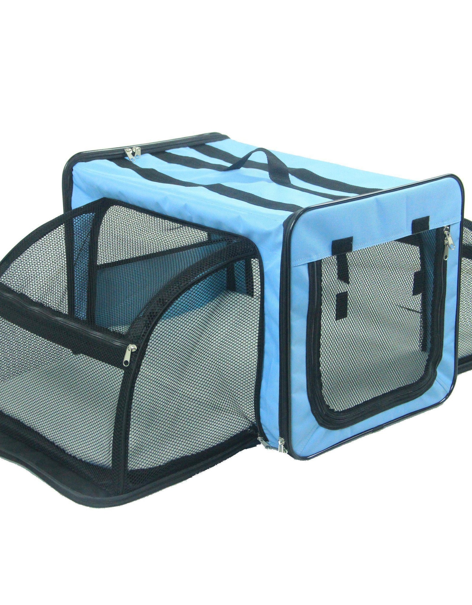 Pet Life ® 'Capacious' Dual-Sided Expandable Spacious Wire Folding Collapsible Lightweight Pet Dog Crate Carrier House