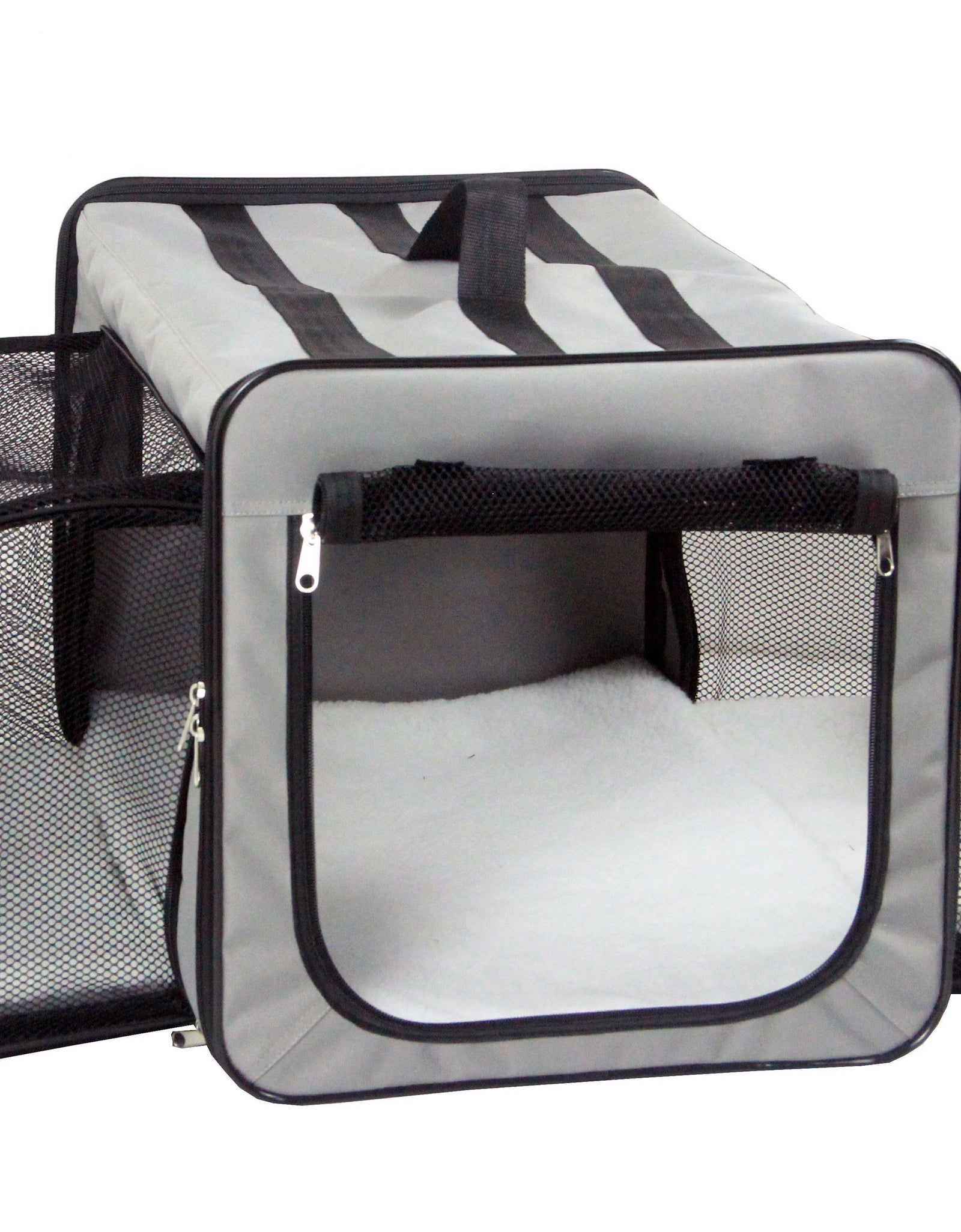 Pet Life ® 'Capacious' Dual-Sided Expandable Spacious Wire Folding Collapsible Lightweight Pet Dog Crate Carrier House