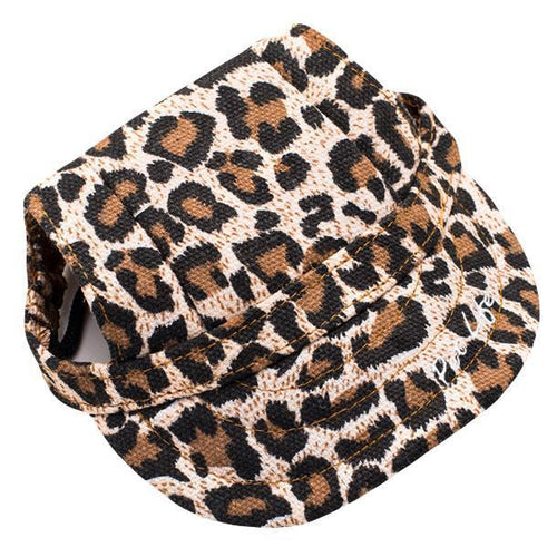 Load image into Gallery viewer, Pet Life ®  'Cheetah Bonita' Cheetah Patterned Uv Protectant Adjustable Fashion Dog Hat Cap
